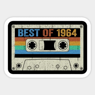 Best Of 1964 60th Birthday Gifts Cassette Tape Vintage Sticker